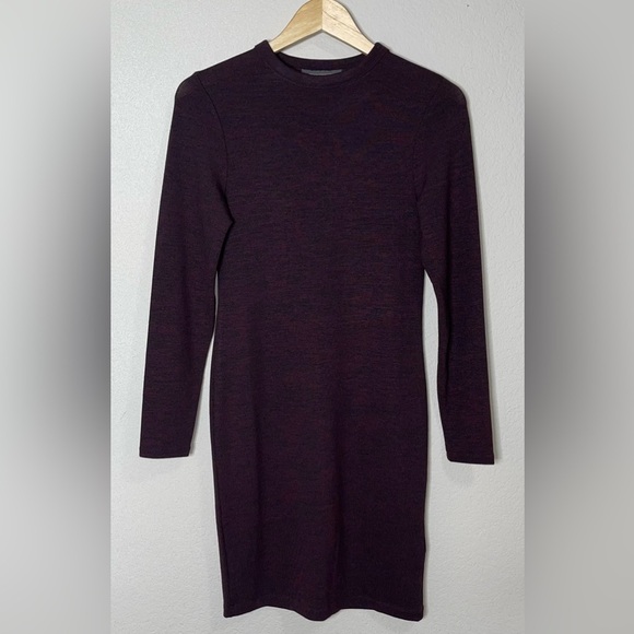 French Connection Sweeter Long Sleeve Mini Dress in Evening Wine Size Small - Picture 7 of 7